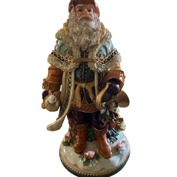 Rare Fitz and Floyd Clairmont Christmas Musical Santa Plays Deck The Halls 9.5” - Picture 4 of 17